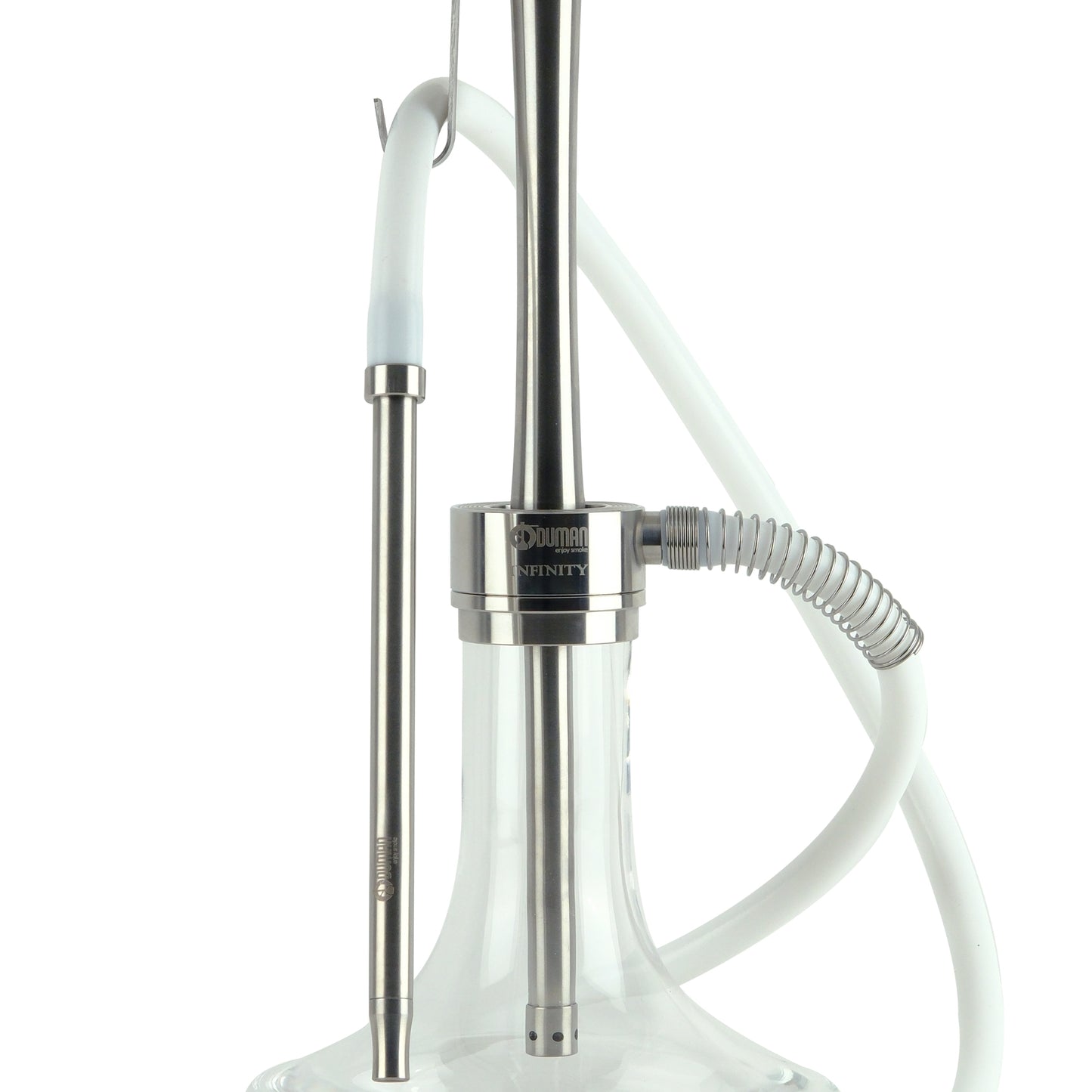 Oduman Infinity Hookah Silver Body Clear Glass