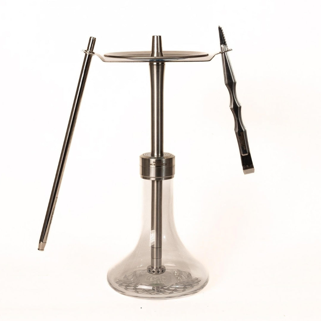 Mr.Eds E24 Big Boss Pro X Hookah Set - Stainless Steel Elegance Mr Shisha Inc Mr.Eds E24 Big Boss Pro X Hookah Set - Stainless Steel Elegance Mr Shisha Inc
