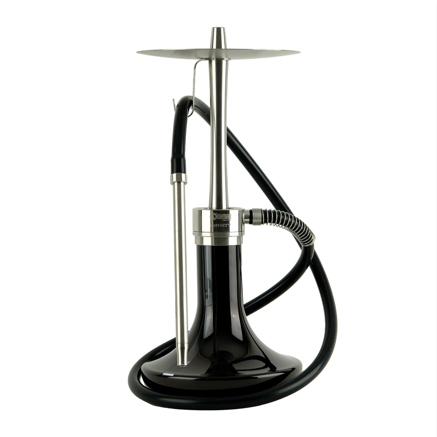 Oduman Infinity Hookah Silver Body Black Glass