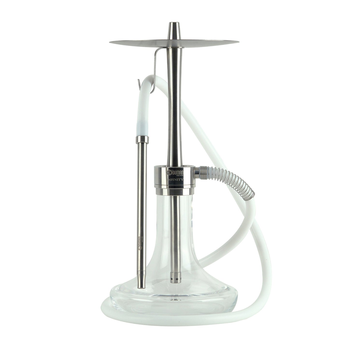Oduman Infinity Hookah Silver Body Clear Glass