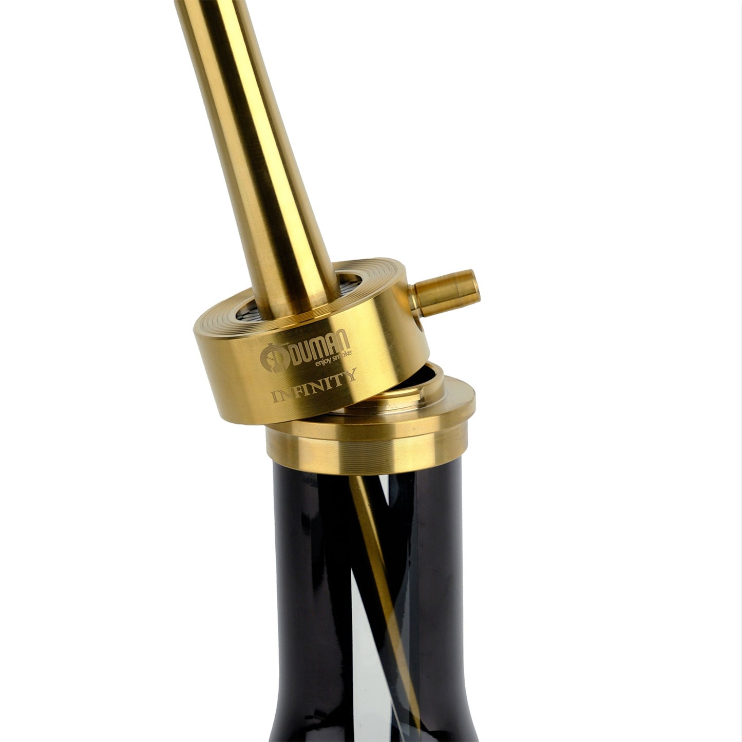 Oduman Infinity Hookah Gold Body Black Glass