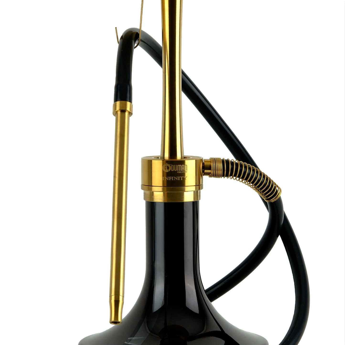 Oduman Infinity Hookah Gold Body Black Glass