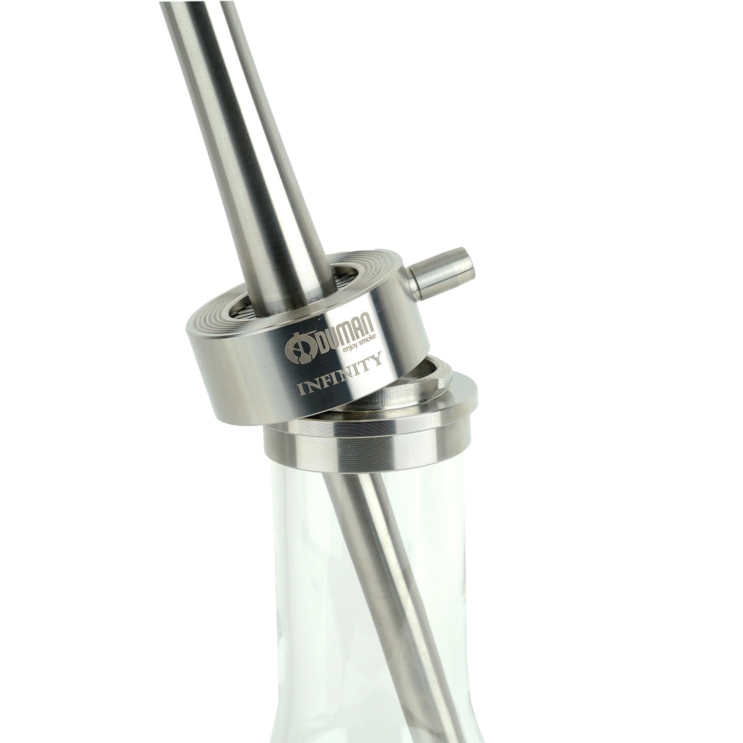 Oduman Infinity Hookah Silver Body Clear Glass