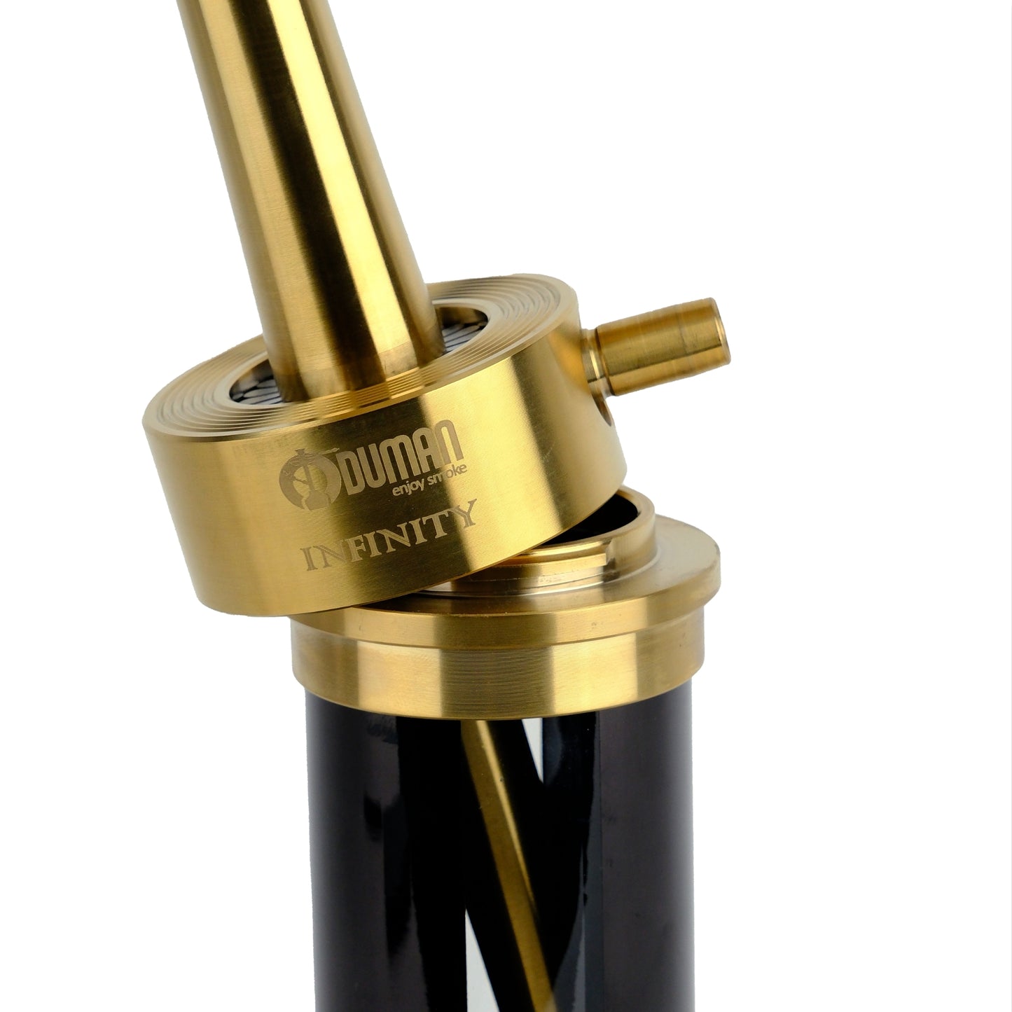 Oduman Infinity Hookah Gold Body Black Glass