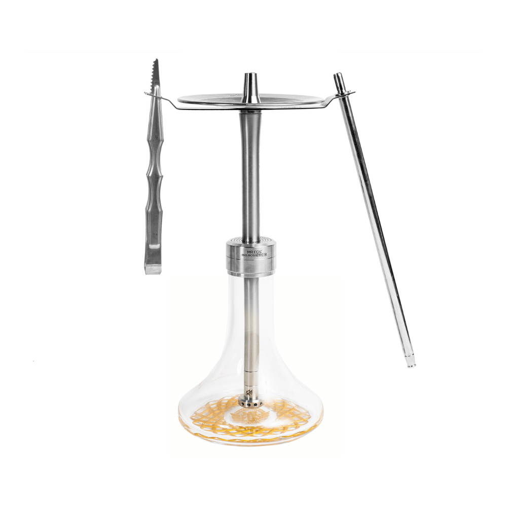 Mr.Eds E24 Big Boss Pro X Hookah Set - Stainless Steel Elegance