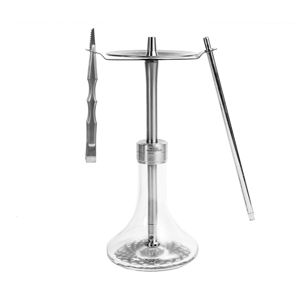 Mr.Eds E24 Big Boss Pro X Hookah Set - Stainless Steel Elegance
