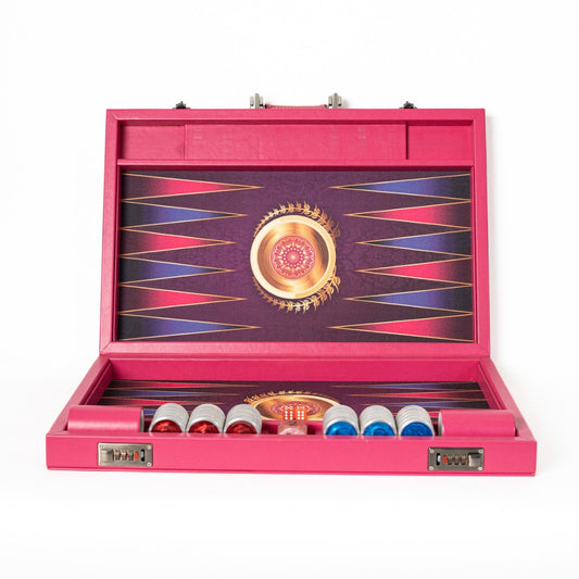 Pro Olympia Backgammon - Pink Leather