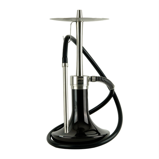 Oduman Infinity Hookah Silver Body Black Glass