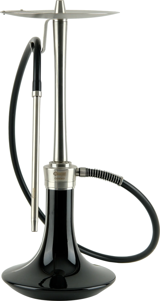 Oduman Cosmo Hookah Silver Body Black Glass